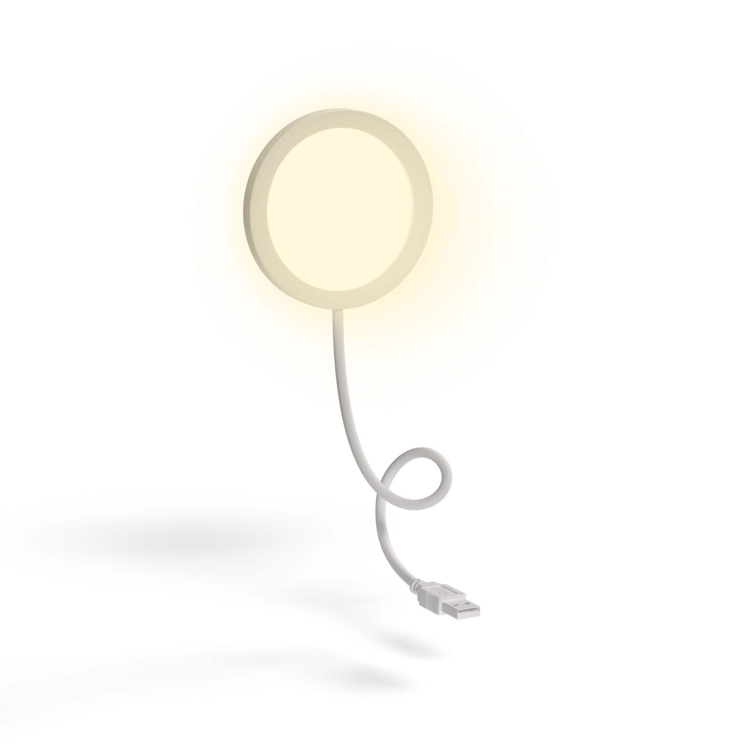 West & Arrow USB Light with Flexible Neck, White Front_Angled_Right