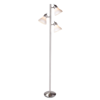 CANVAS 3-Head Plastic Shade Floor Lamp, 64-in, Brushed Nickel Front_Flat