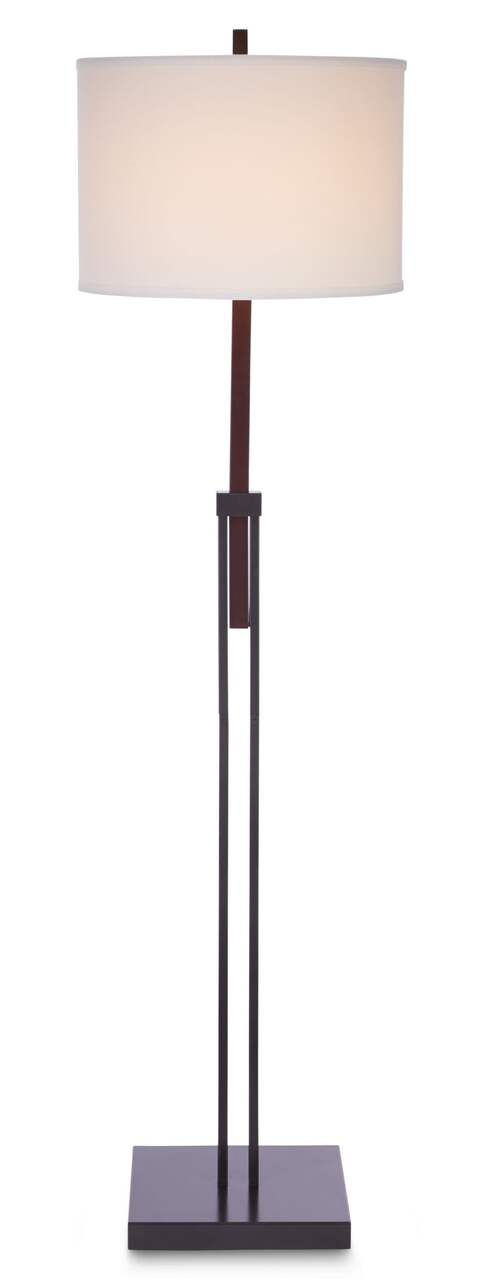 CANVAS Avery White Fabric Shade Floor Lamp, 60-in, Oil Rubbed