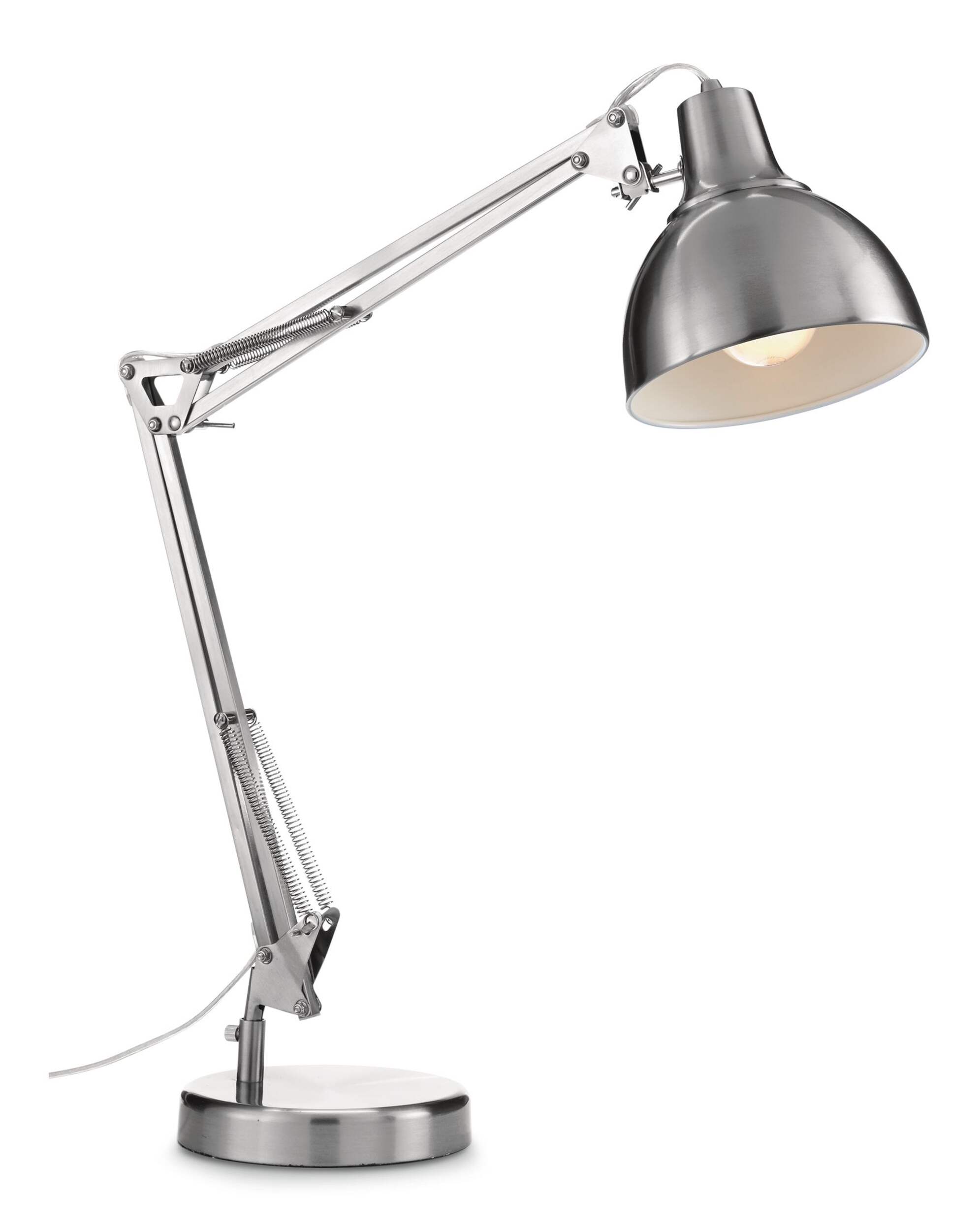 NOMA Swing Arm Desk Lamp, 25-1/4-in, Brushed Nickel Front_Three_Fourths_Angled_Right