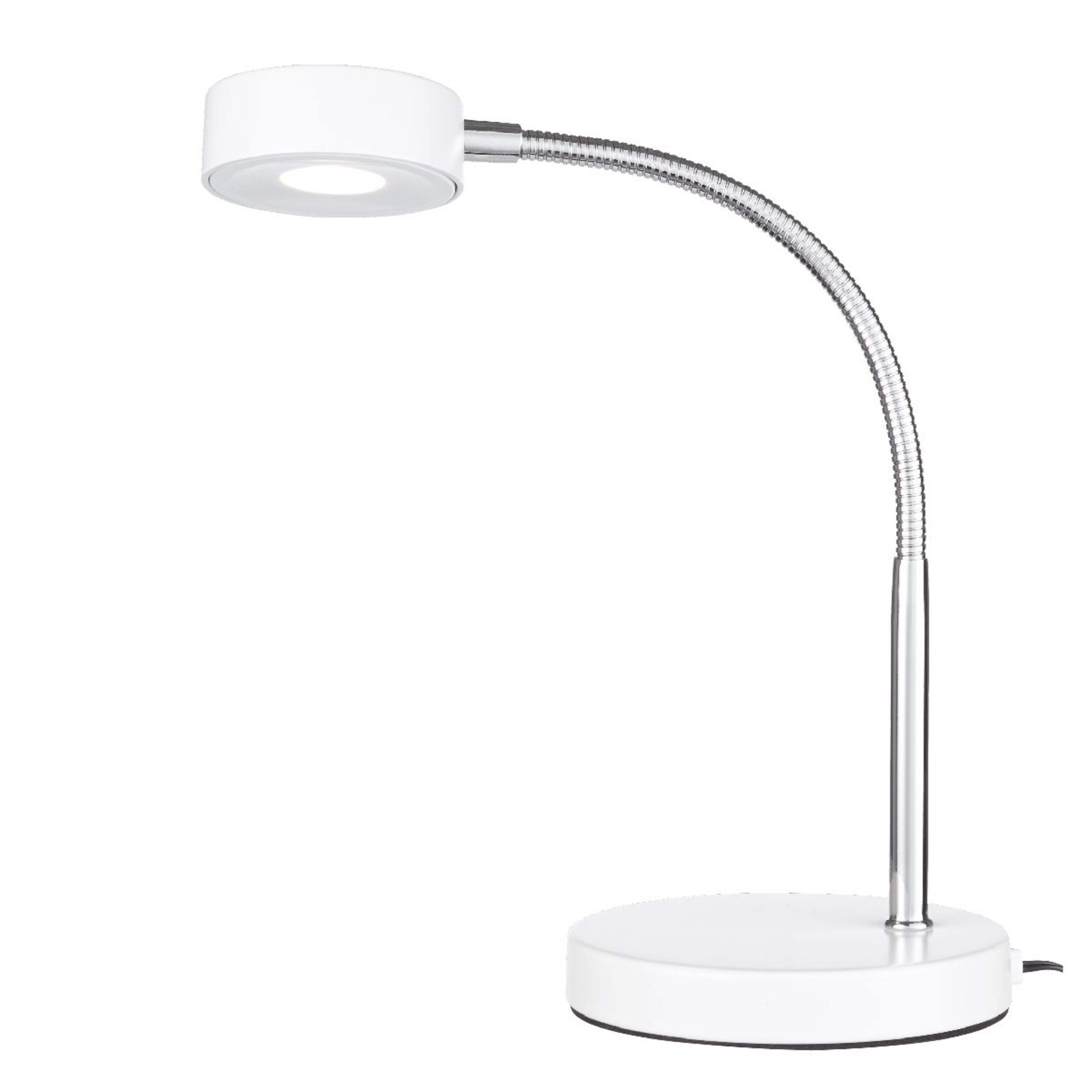 NOMA LED Desk Lamp, 15-1/4-in, White/Silver Front_Three_Fourths_Angled_Left