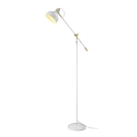 CANVAS Cantilever White Shade Floor Lamp with Adjustable Arm, 24-in, Brass Front_Angled_Left