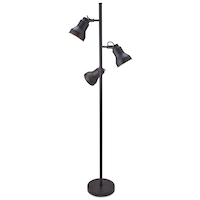 CANVAS Adjustable 3-Spotlight Floor Lamp, 66-in, Matte Charcoal Front_Flat