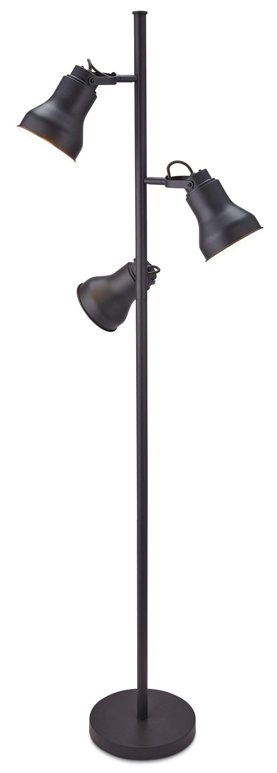 CANVAS Adjustable 3-Spotlight Floor Lamp, 66-in, Matte Charcoal Front_Flat