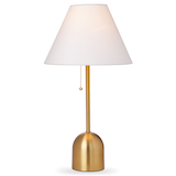 CANVAS White Linen Cone Shade Table Lamp, 22-in, Antique Brass Front_Flat