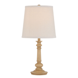 CANVAS Wooden Base Linen Cone Shade Table Lamp, 20-in Front_Flat