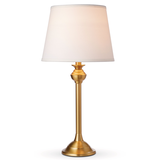 CANVAS Ivory Tapered Linen Shade Table Lamp, 24-in, Antique Brass Front_Flat