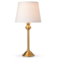 CANVAS Ivory Tapered Linen Shade Table Lamp, 24-in, Antique Brass Front_Flat