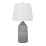 CANVAS White Tapered Linen Shade Table Lamp, 20-in, Grey Cement Front_Flat