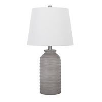 CANVAS White Tapered Linen Shade Table Lamp, 20-in, Grey Cement Front_Flat