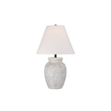 CANVAS Oatmeal Linen Cone Shade Table Lamp, 22-in, Grey Front_Flat