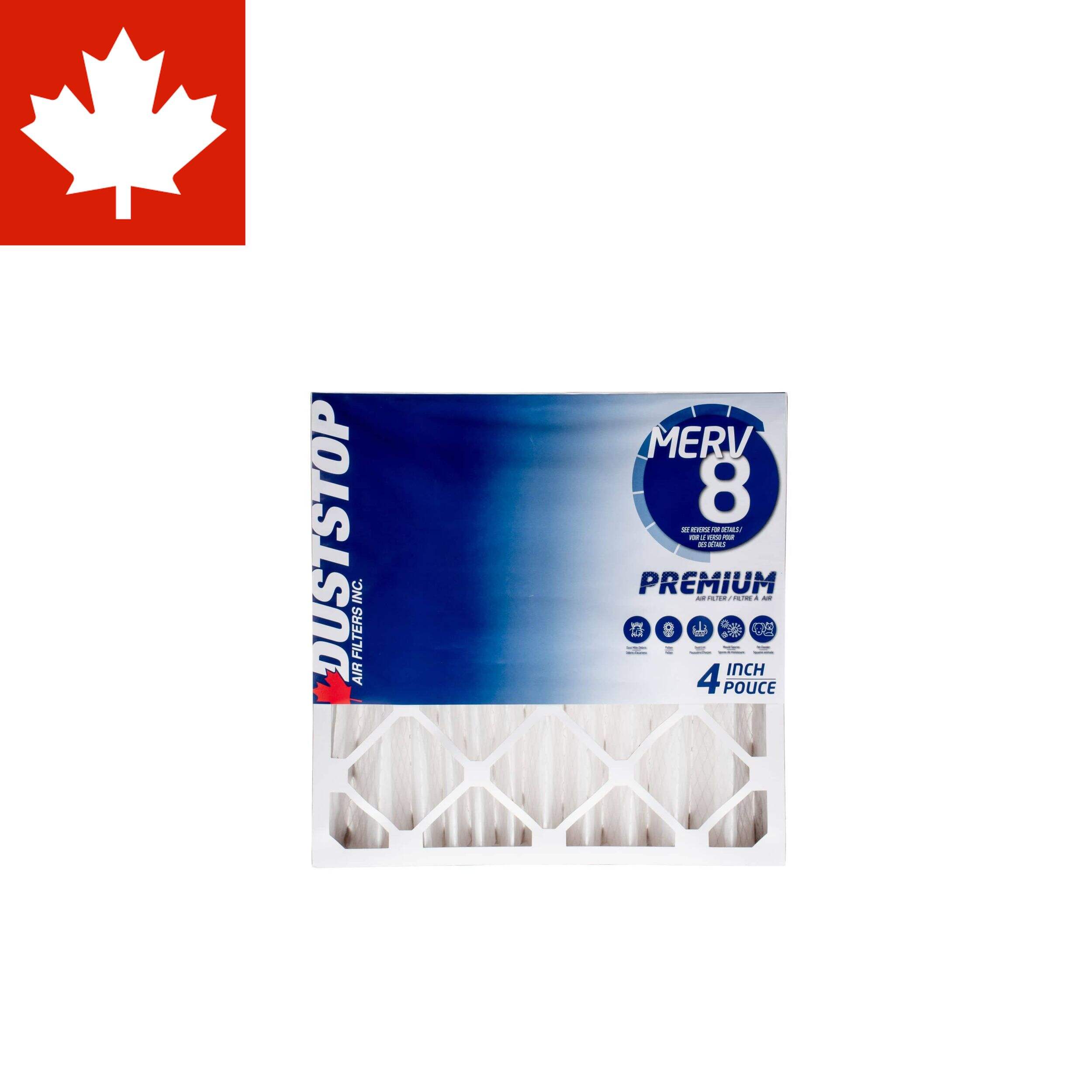 Duststop MERV 8 Premium Air Filter, 20 x 20 x 4-in Front_Flat