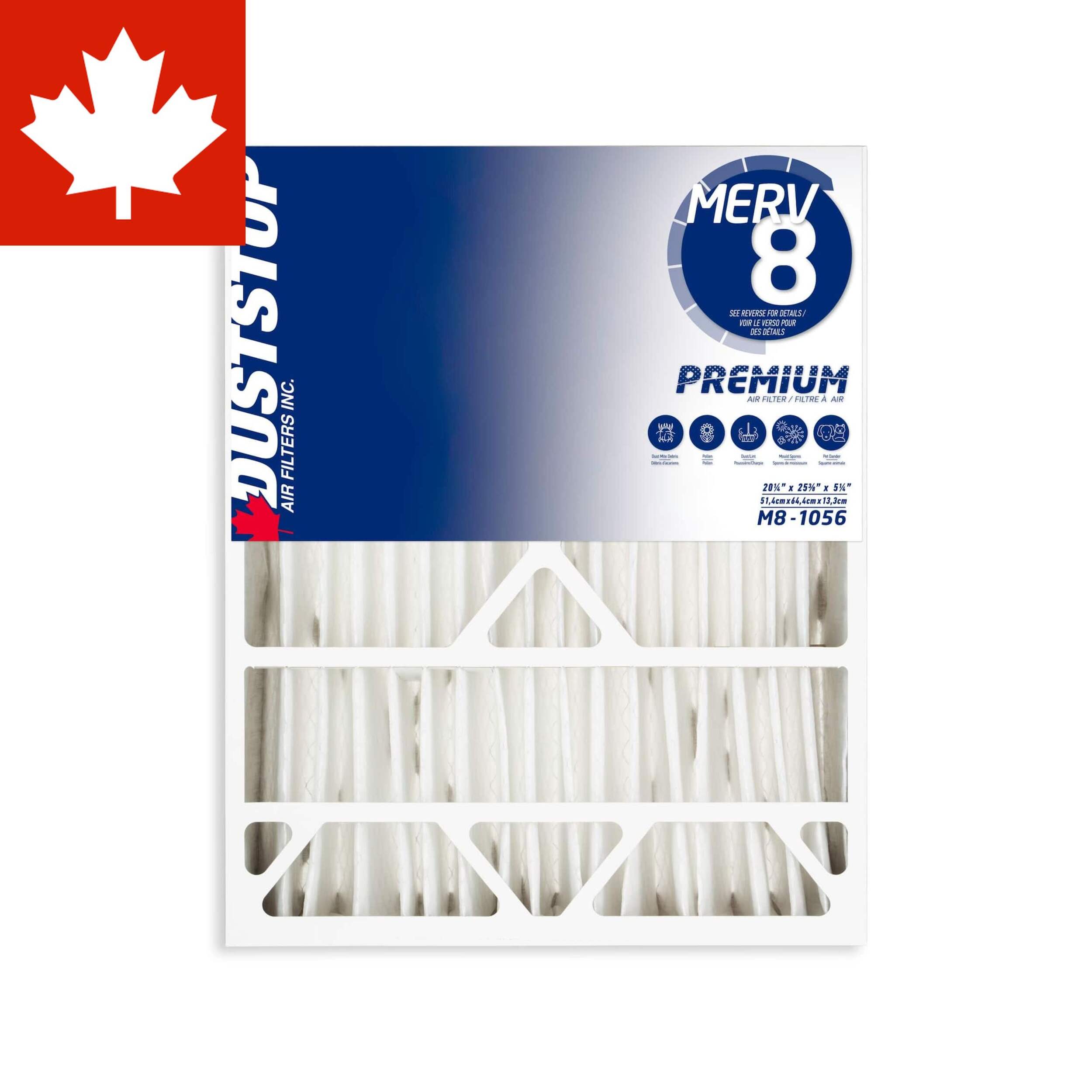 Filtre Duststop MERV 8 Premium, 20 x 26 x 5 po Front_Flat
