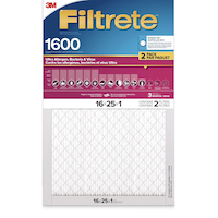 3M™ Filtrete™ Ultra Allergen, Bacteria & Virus, 1600MPR, 16 x 25 x 1-in, 2-pk Front_Flat