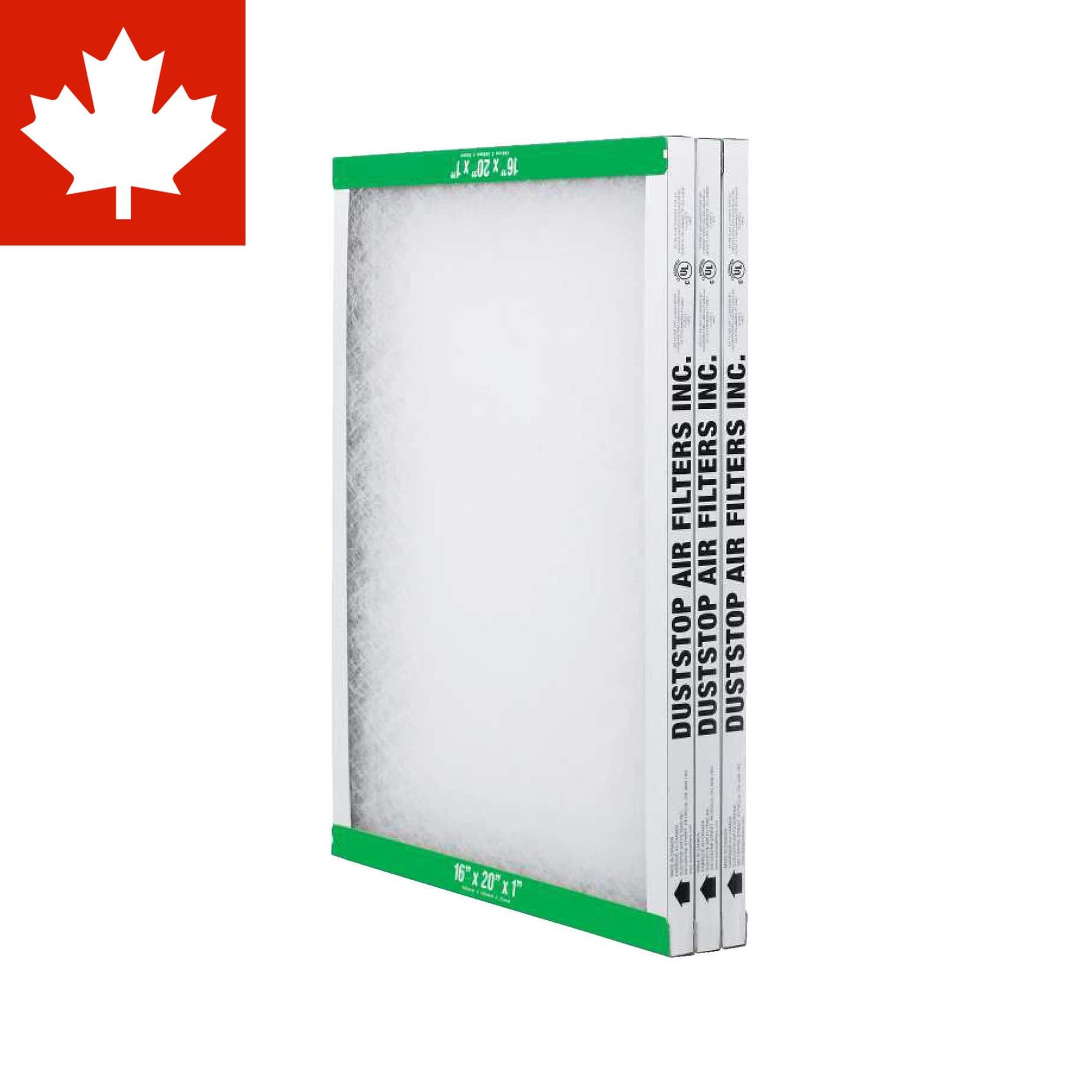 Duststop Furnace Fiberglass Air Filters, 16 x 20 x 1-in, 3-pk Front_Angled_Left
