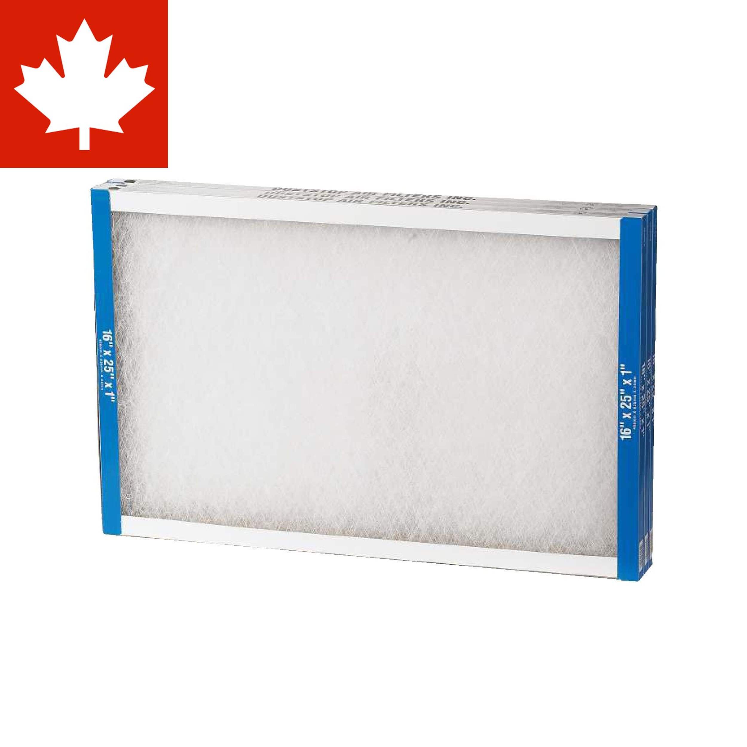 Duststop Furnace Fiberglass 16 x 25 x 1-in Air Filters, 3-pk Front_Angled_Left
