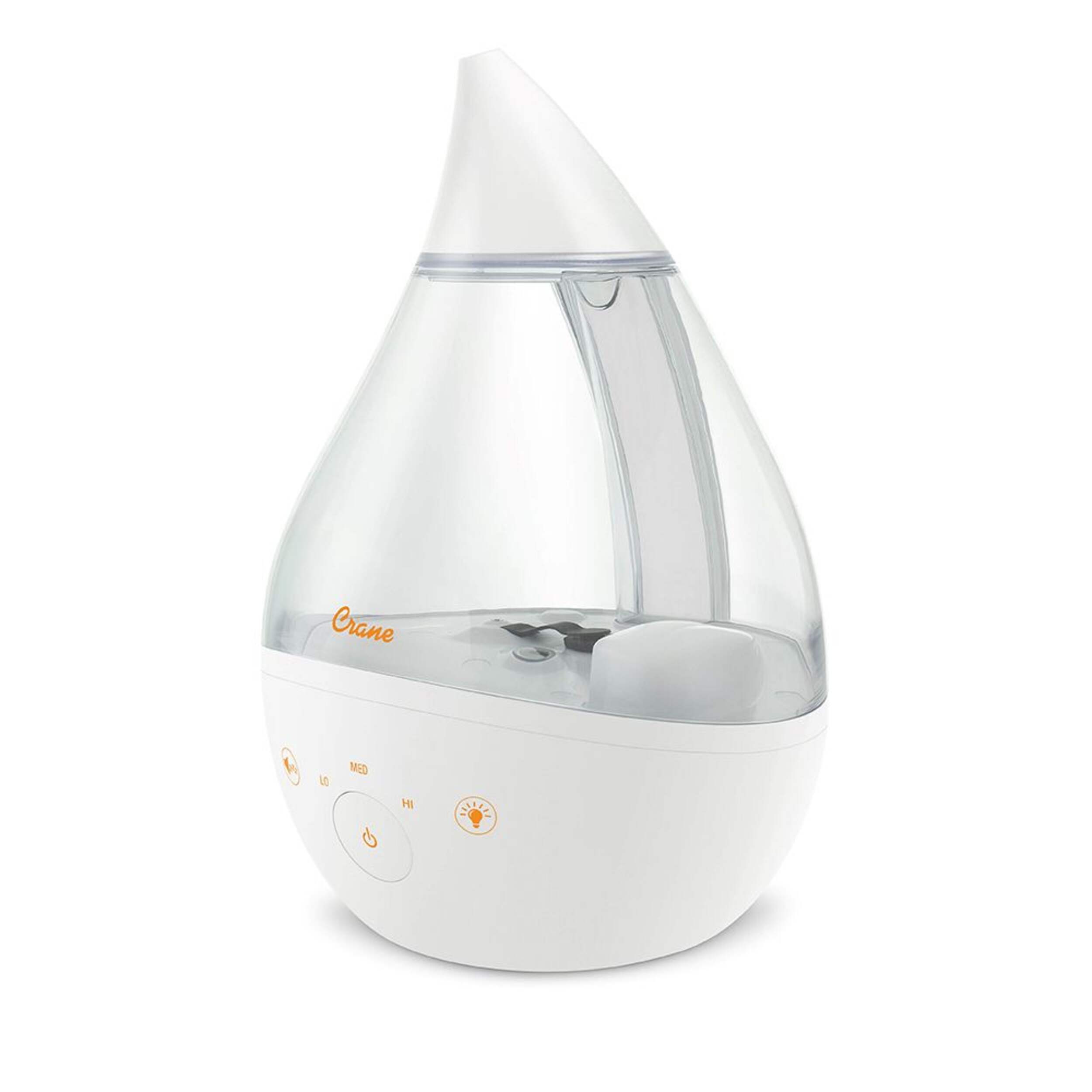Crane Clear White Top Fill Ultrasonic Drop Humidifier, 1-Gallon Front_Three_Fourths_Angled_Left