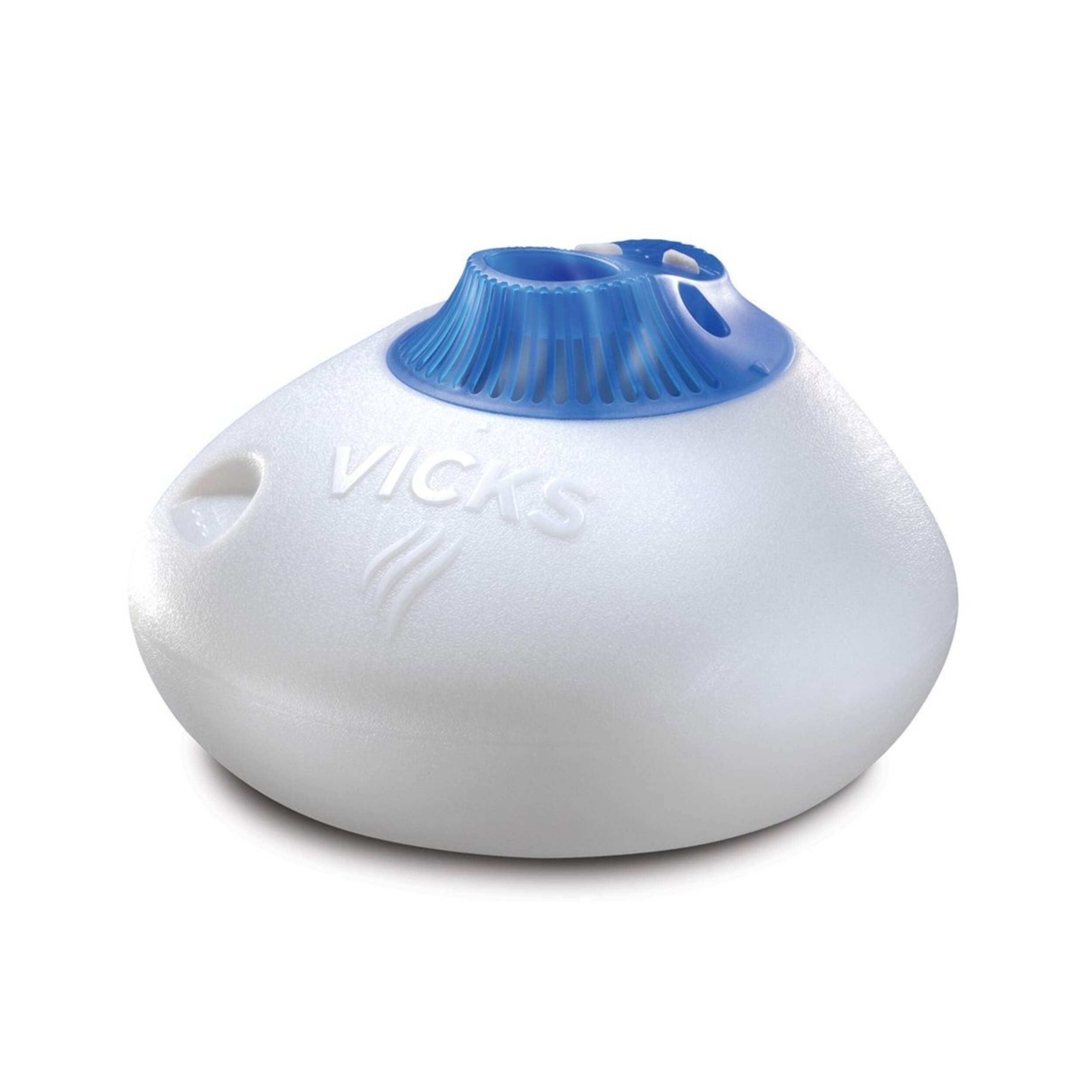 Vicks Pure Steam Warm Mist Air Humidifier with Night-Light - White/Blue, 5.68-L Front_Angled_Left