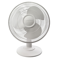 Ventilateur de table/bureau portatif oscillant à tête inclinable Lasko, 3 vitesses, blanc, 12 po Front_Angled_Right