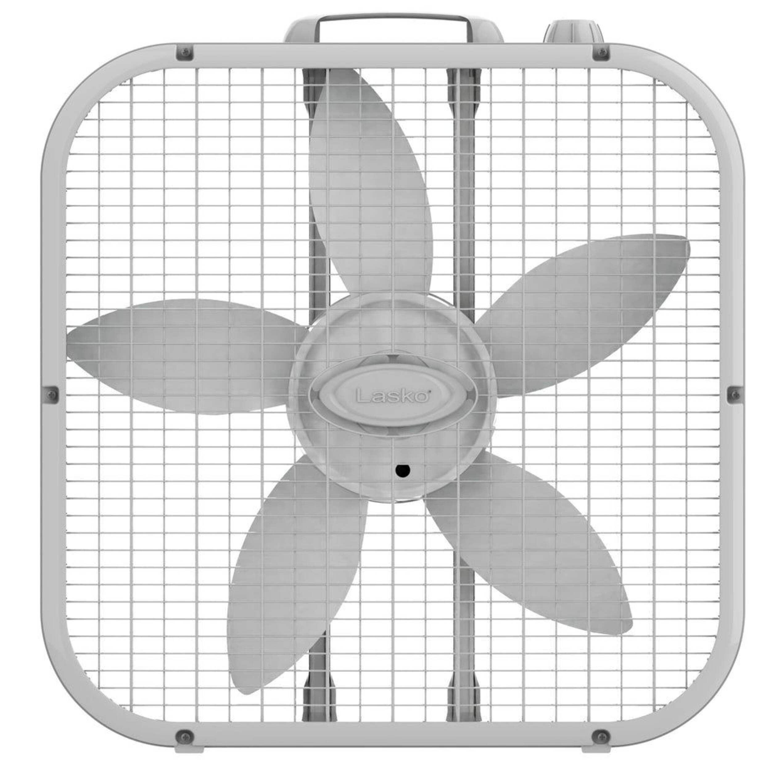Ventilateur boîte portatif en acier Lasko, 3 vitesses, blanc, 20 po Front_Flat