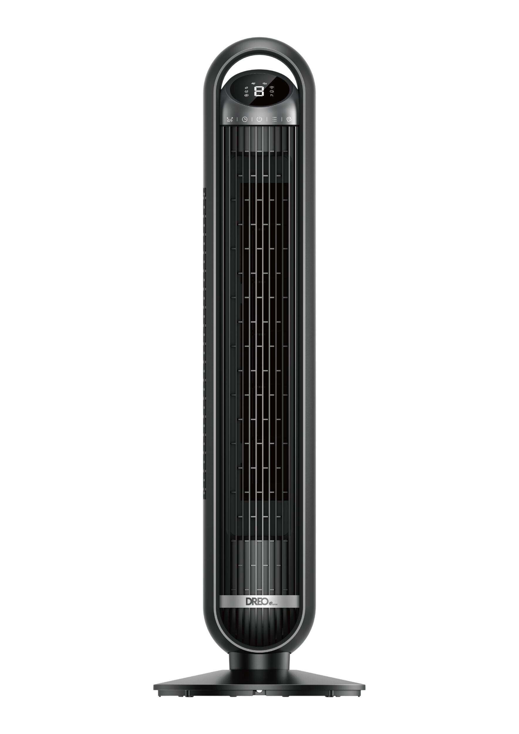Ventilateur vertical oscillant intelligent et silencieux Nomad de DREO Home, noir, 36 po Front_Flat