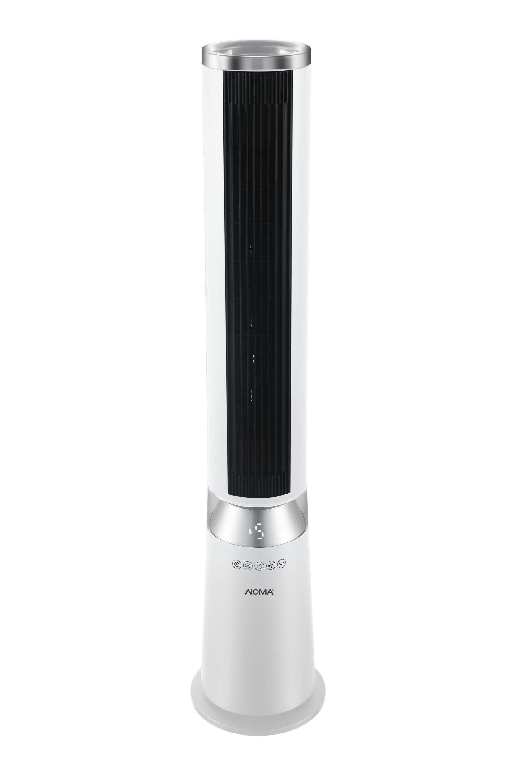 Noma Detachable Oscillating Indoor Tower Fan, White, 42-in Front_Elevated