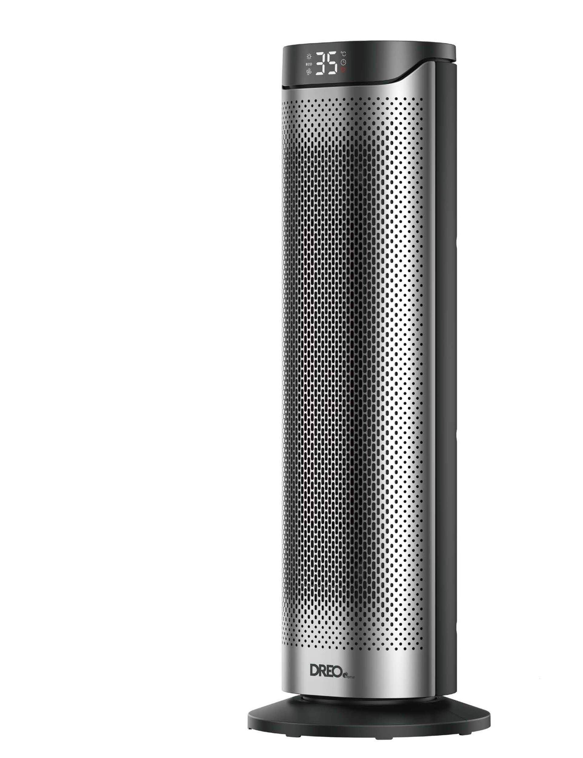DREO Home 1500W PTC Convection Oscillating Ceramic Electric Tower Heater, 23-in Front_Angled_Left