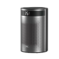 DREO Home 1500W Portable Indoor Ceramic Heater with Remote, Black Front_Angled_Left