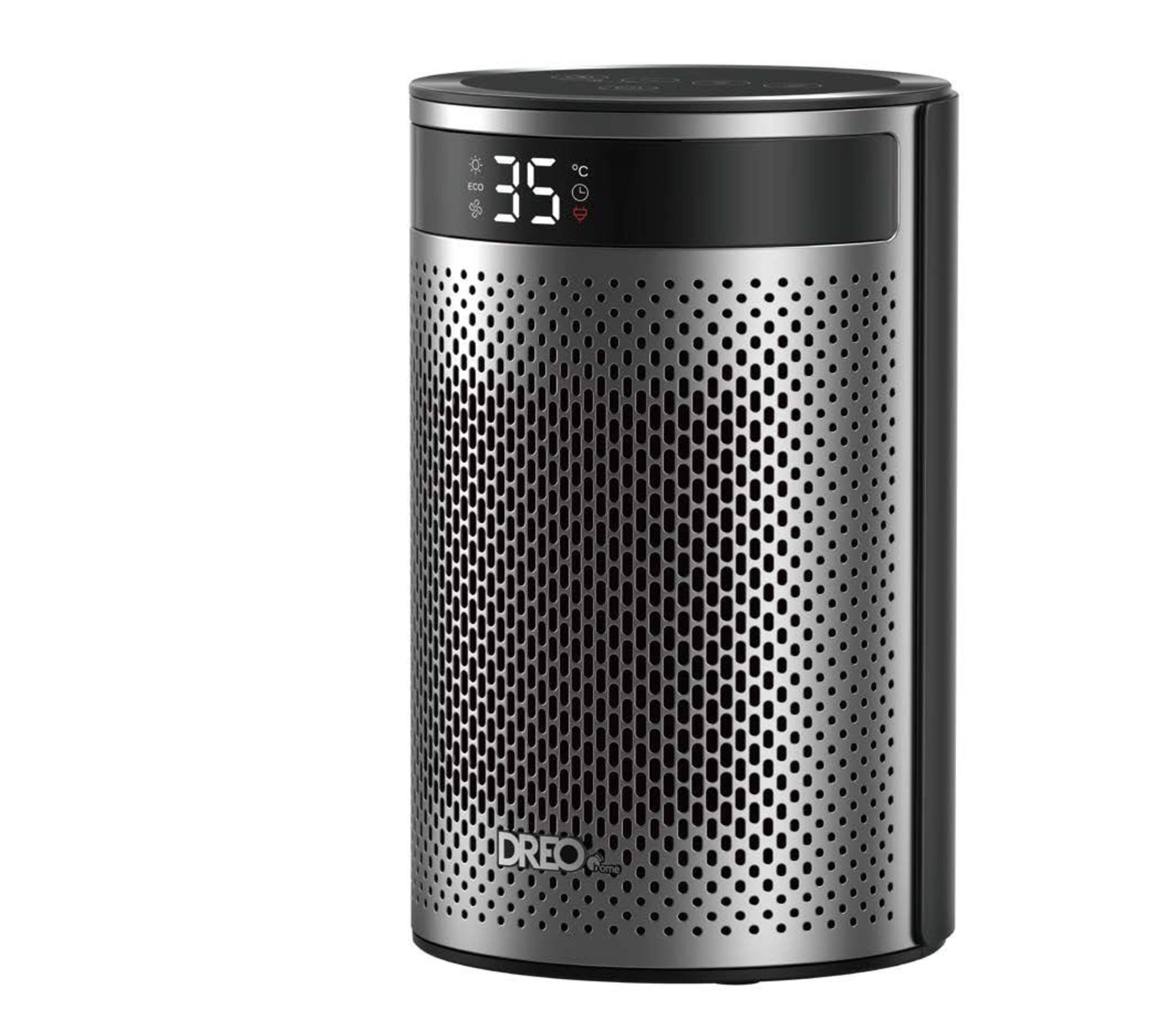 DREO Home 1500W Portable Indoor Ceramic Heater with Remote, Black Front_Angled_Left