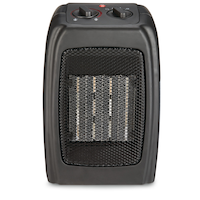 For Living Portable Ceramic Space Heater w/Thermostat, 1500W, Black
