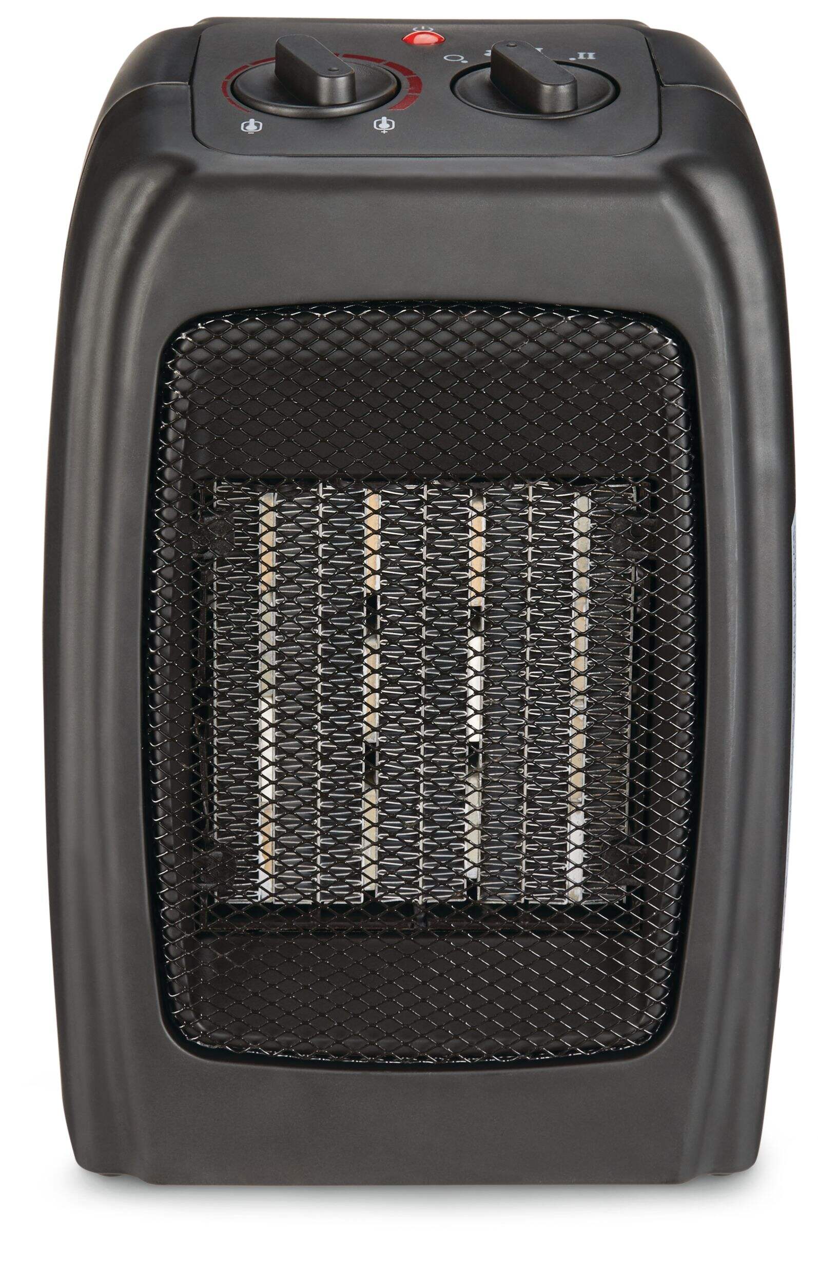 For Living Portable Ceramic Space Heater w/Thermostat, 1500W, Black Front_Elevated