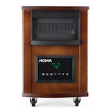 NOMA Wood Cabinet Infared Space Heater w/Remote Control & Thermostat, 1500W Front_Flat