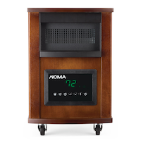 NOMA Wood Cabinet Infared Space Heater w/Remote Control & Thermostat, 1500W