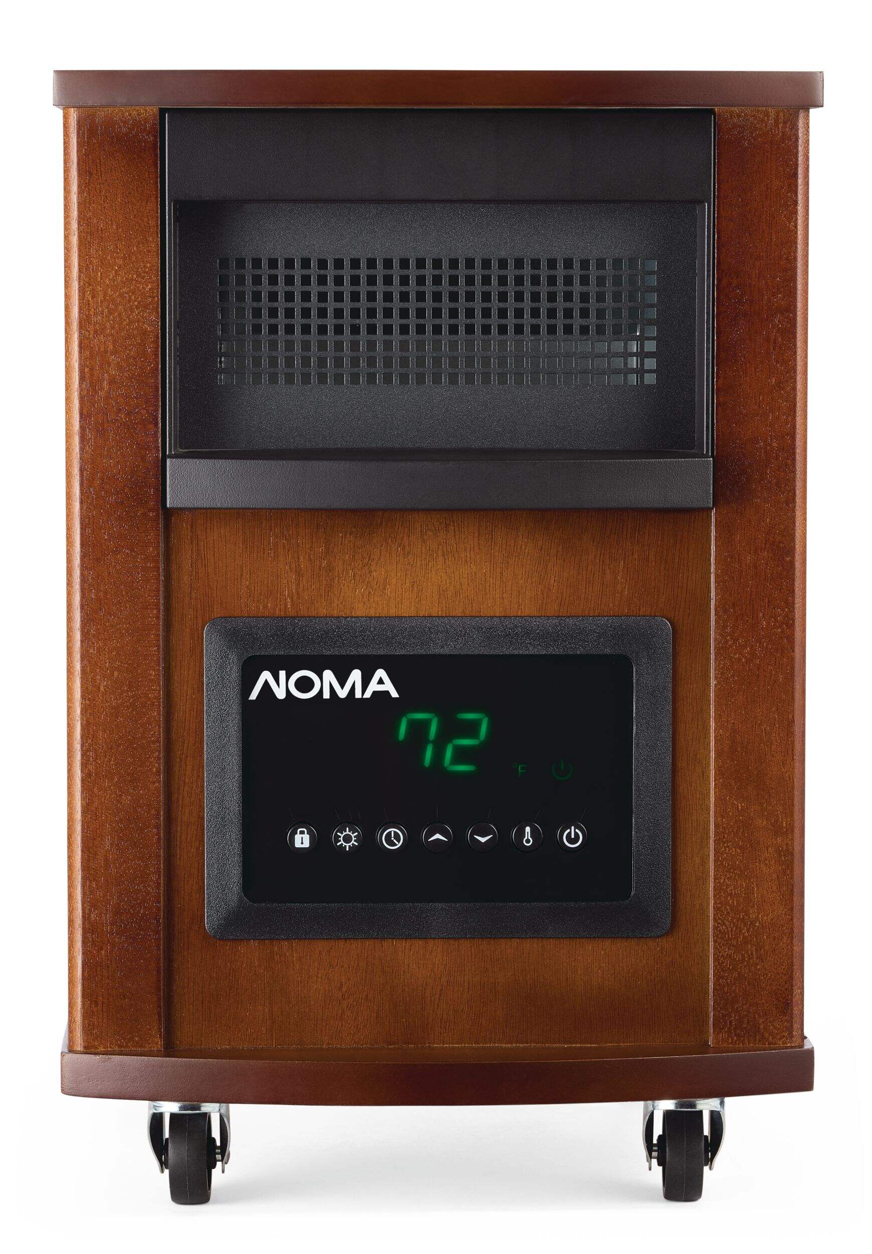 NOMA Wood Cabinet Infared Space Heater w/Remote Control & Thermostat, 1500W Front_Flat