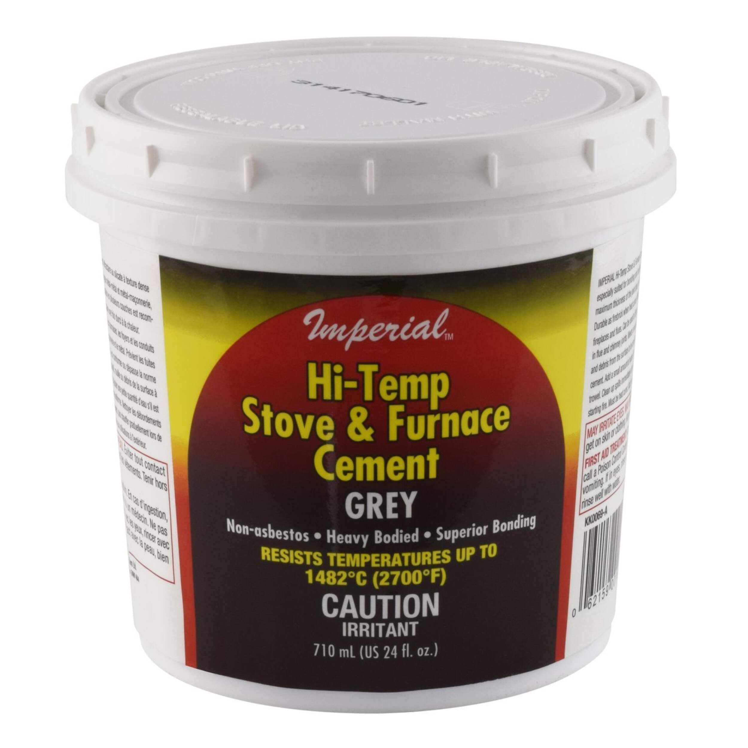 Imperial High Temperature Stove & Furnace Cement, Grey, 710 mL Front_Elevated