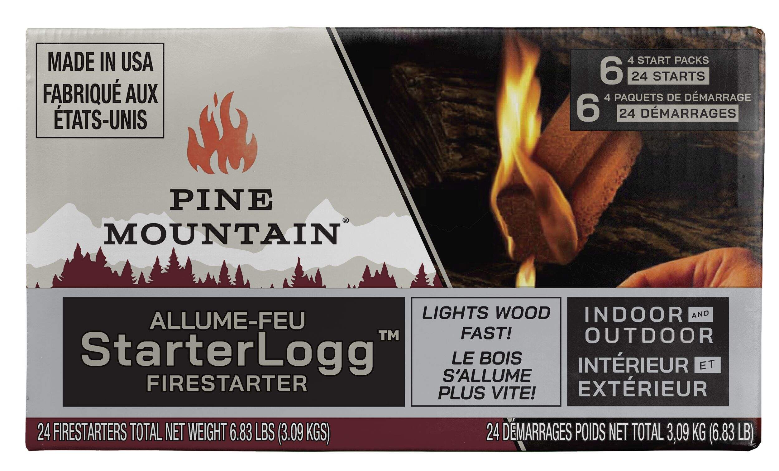 Pine Mountain Starterlogg Wood Firestarter Pack, 24-pk Front_Flat