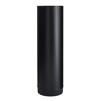 Imperial Fireplace Stove Pipe, 7-in x 24-in, Black Matte Finish Front_Flat