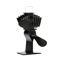 Ecofan AirMax Large-Sized Wood Stove Fan, Heat Powered, 175 CFM, Black Front_Three_Fourths_Angled_Right