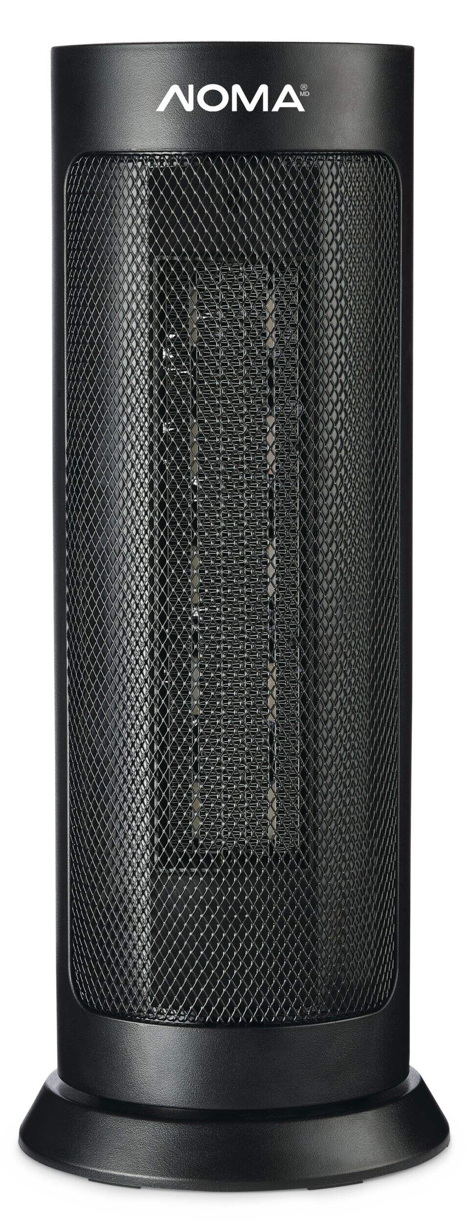 Radiateur tour en céramique oscillant numérique NOMA avec télécommande et thermostat, noir, 18 po Front_Flat