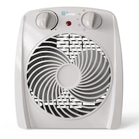NOMA Portable Fan Heater with Thermostat, White, 1500W Front_Flat
