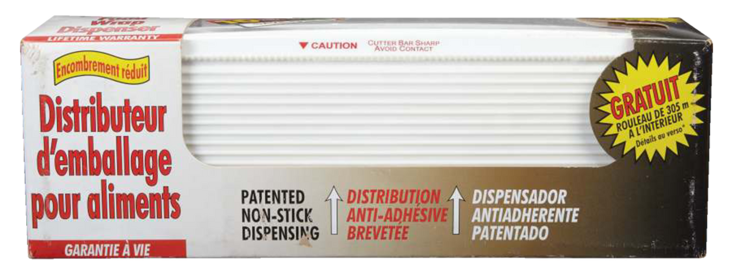 EZee Wrap Nonstick Food Plastic Wrap Dispenser with 500ft Plastic