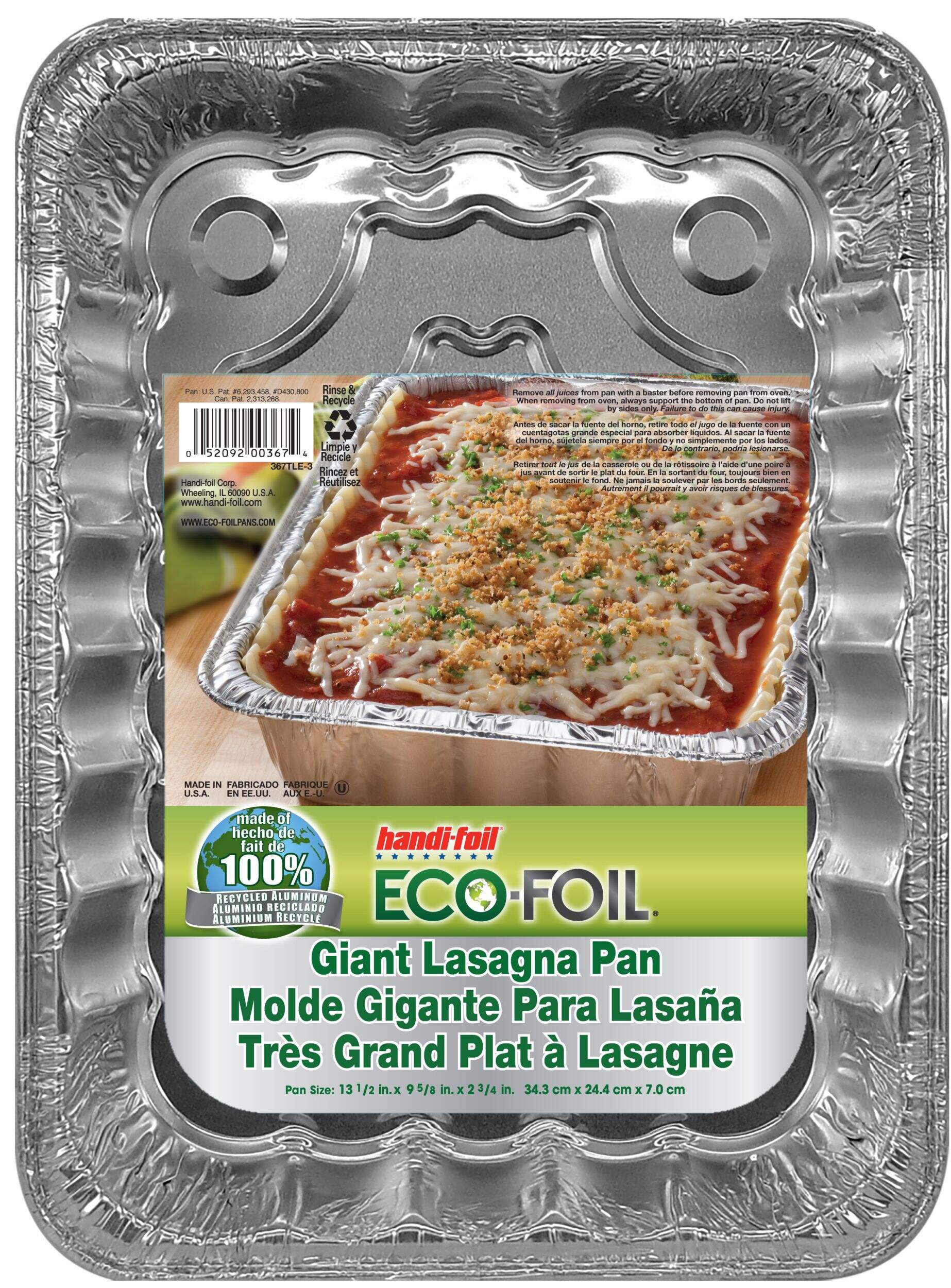 Eco-Foil Giant Lasagna Pan Overhead_Flat