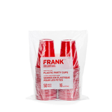 Verres réutilisables en plastique FRANK, rouge, 16 oz, paq. 50, pour remise de diplômes/réveillon/Noël Front_Flat