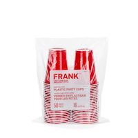 FRANK Plastic Reusable Cups, Red, 16-oz, 50-pk, for Graduation/New Year's Eve/Christmas Front_Flat