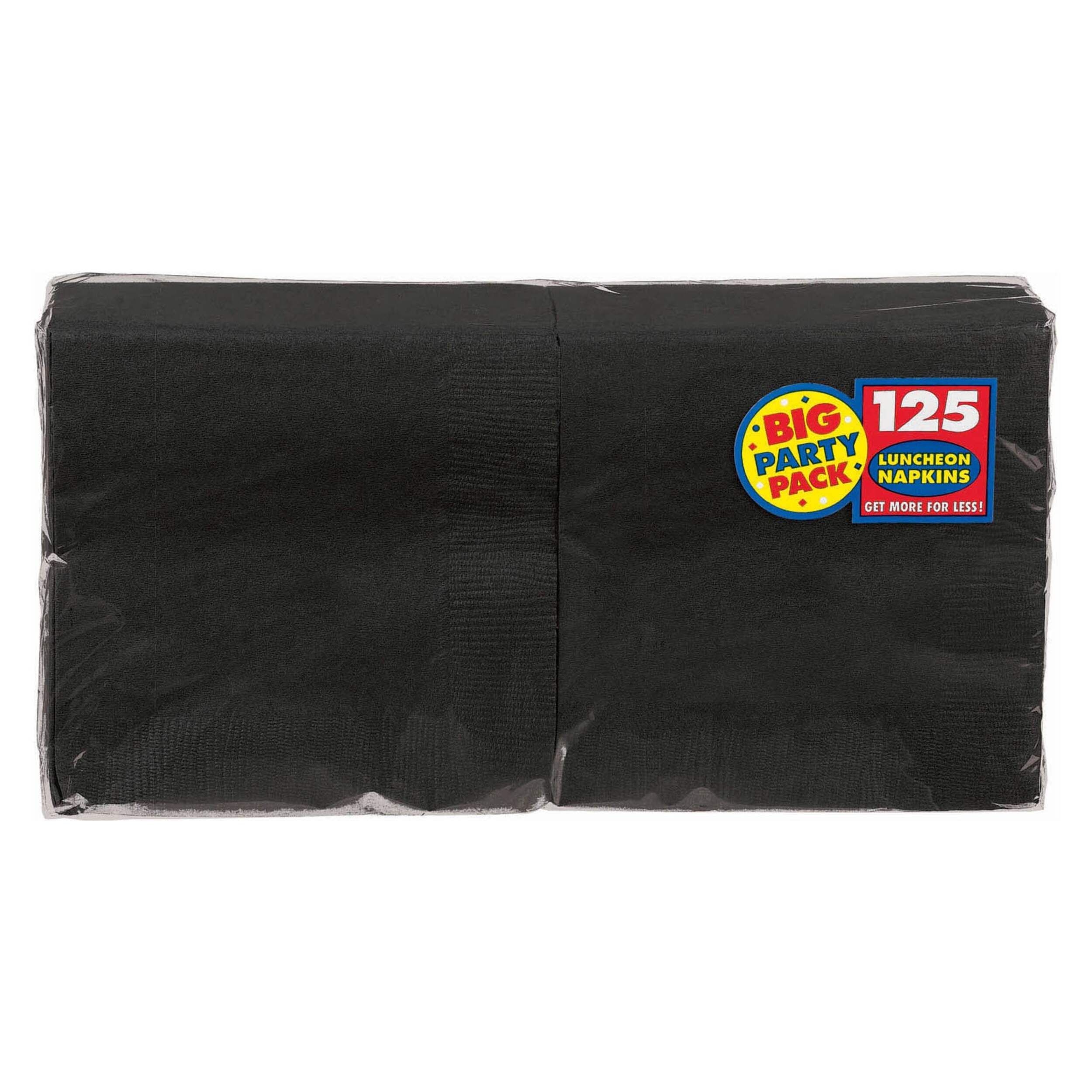 Big Party Pack 2-Ply Lunch Napkins, Black, 125-ct Front_Elevated