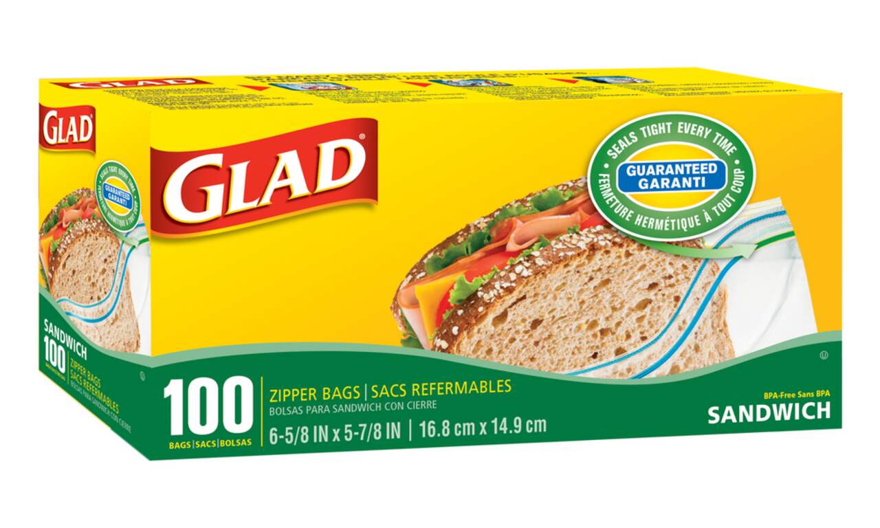 Glad Food Storage Zipper Sandwich Bags 100 ct at Theisens