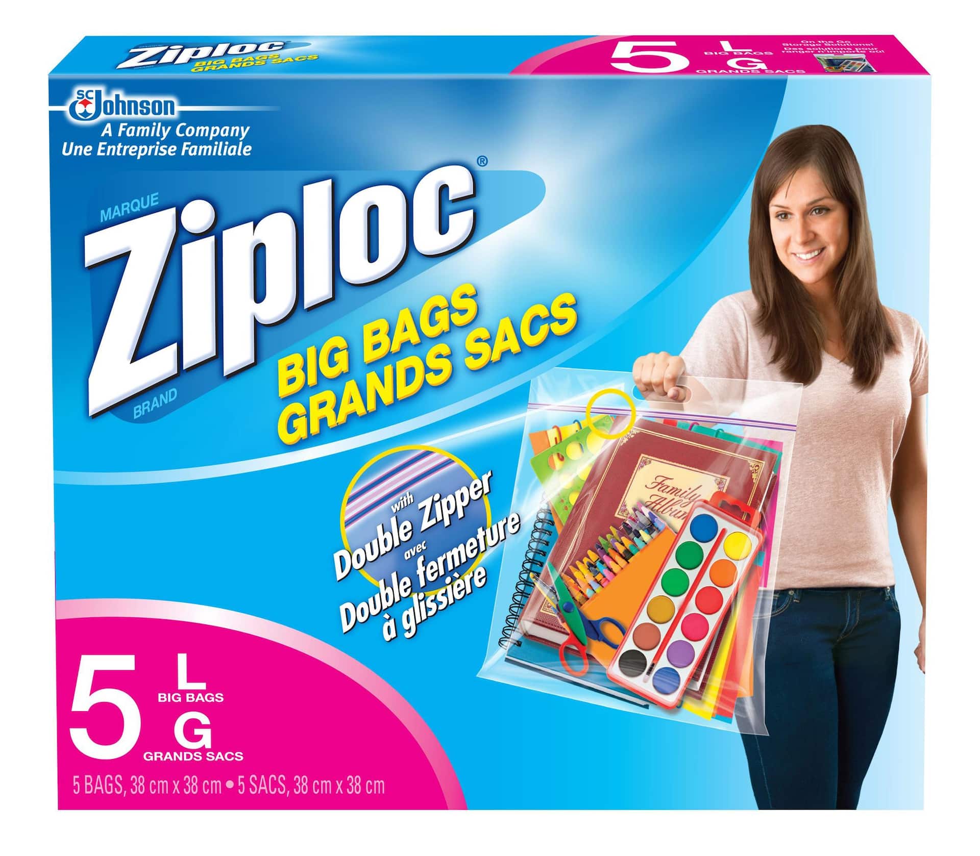 Ziploc Medium Freezer Plastic Bags, 950-mL, 38-pk