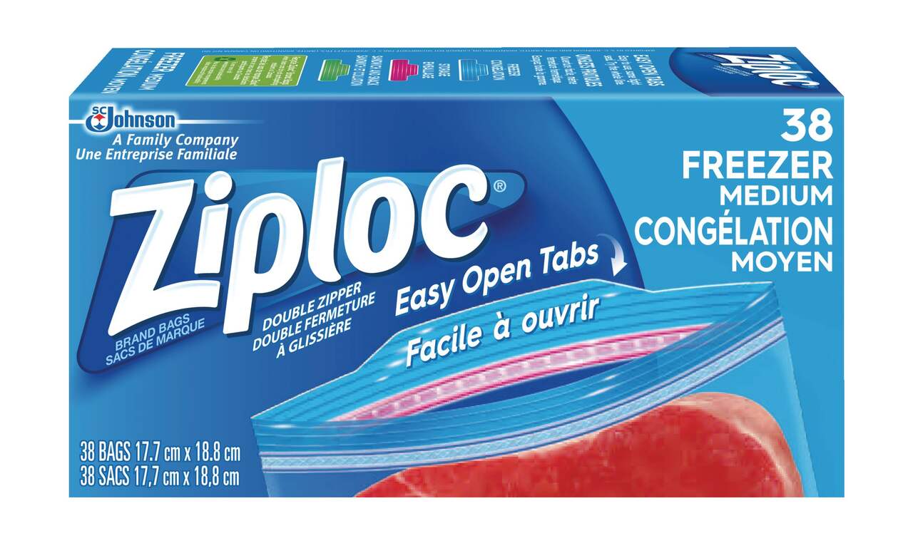Ziploc Medium Food Storage Freezer Bags, Grip 'n Seal Technology - 38 ea