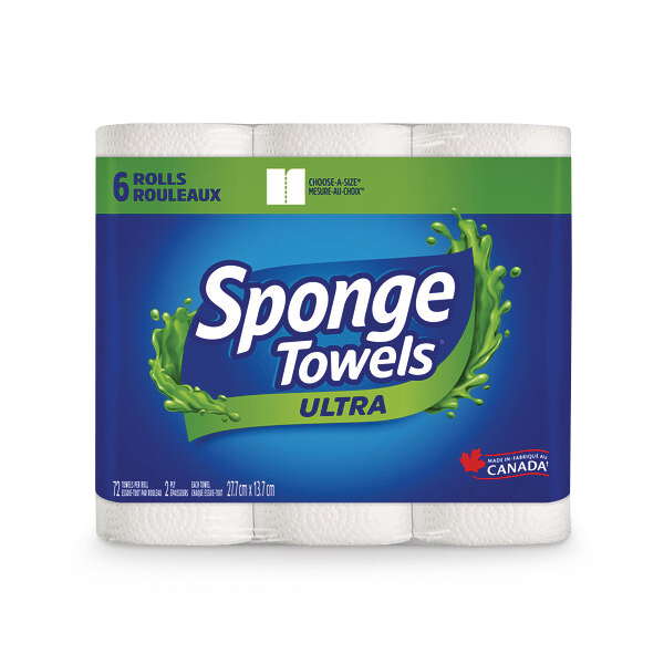 SpongeTowels Ultra Double Roll Paper Towel, 2Ply, 6pk Canadian Tire