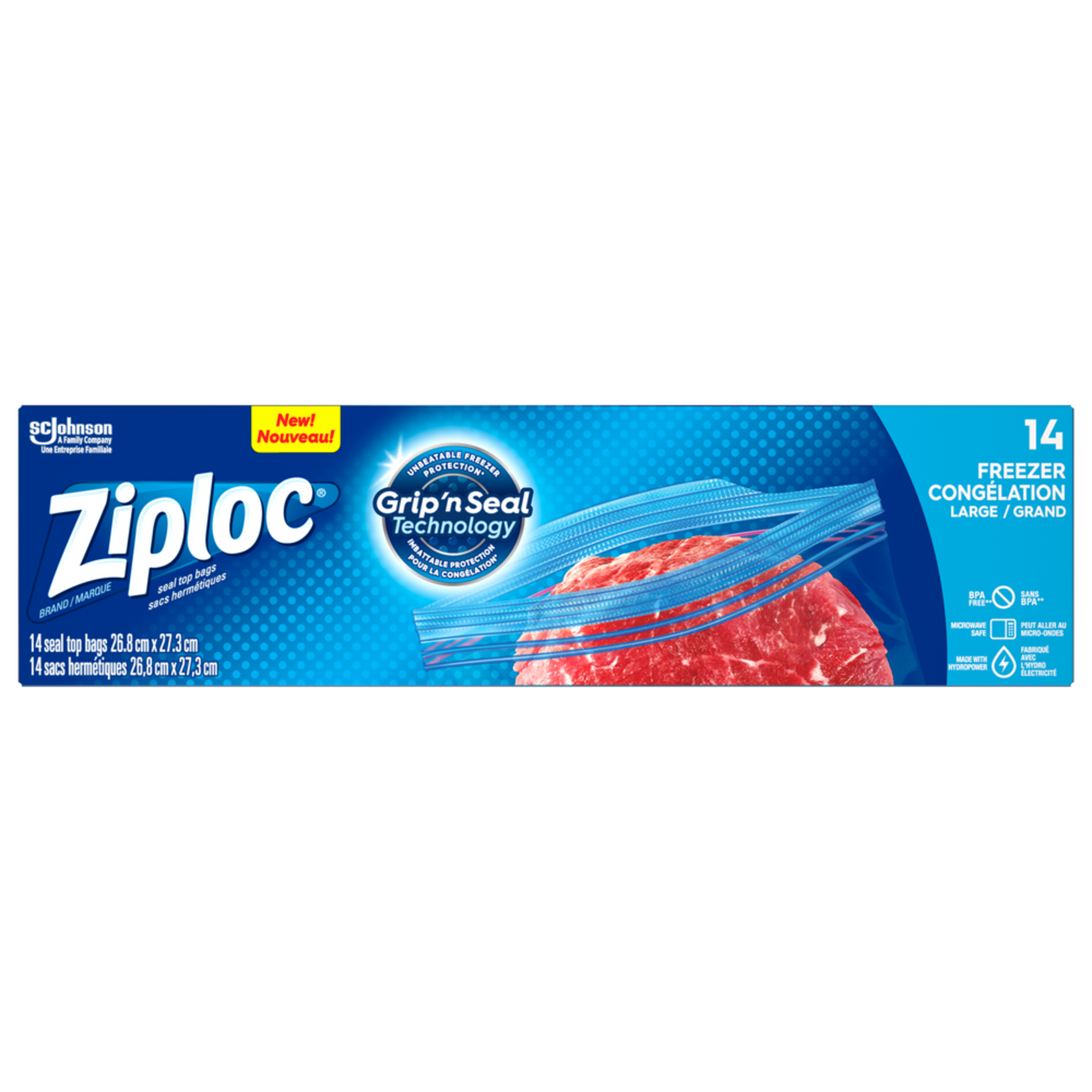 Ziploc Large Plastic Freezer Bags, 3.78-L, 14-pk | Canadian Tire